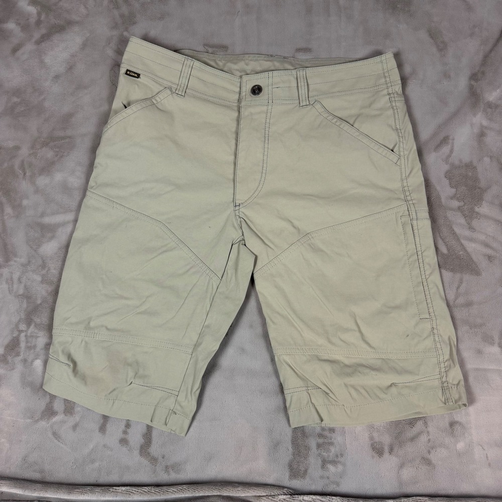 Kuhl Renegade Cargo Shorts Mens 34 Tan Khaki Hiking Outdoor RN108846